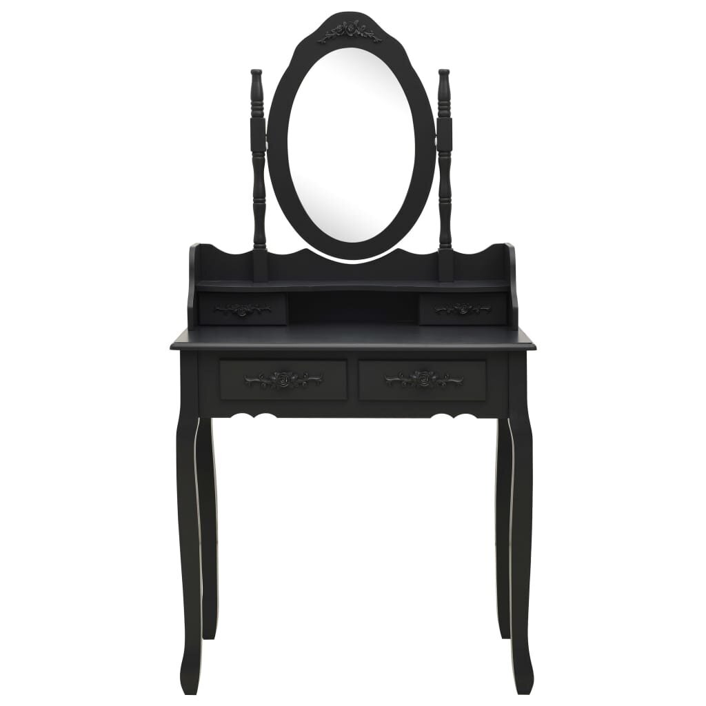 Kosmetinio staliuko rinkinys 75x69x140 cm juodas цена и информация | Kosmetiniai staliukai | pigu.lt