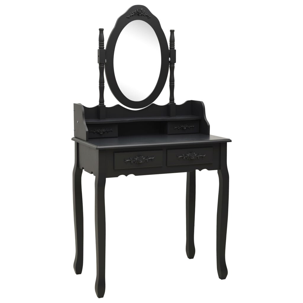 Kosmetinio staliuko rinkinys 75x69x140 cm juodas kaina ir informacija | Kosmetiniai staliukai | pigu.lt