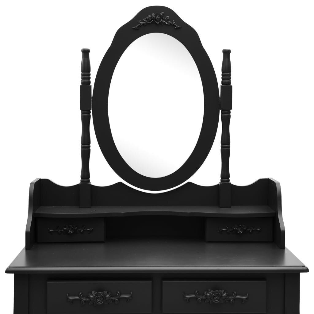 Kosmetinio staliuko rinkinys 75x69x140 cm juodas kaina ir informacija | Kosmetiniai staliukai | pigu.lt