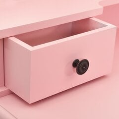Kosmetinio staliuko rinkinys 80x69x141 cm rožinis цена и информация | Туалетные столики | pigu.lt