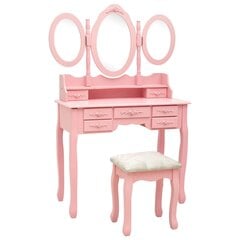 Kosmetinio staliuko komplektas rožinis цена и информация | Туалетные столики | pigu.lt