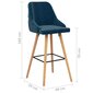 vidaXL Baro taburetės, 2vnt., mėlynos spalvos, aksomas kaina ir informacija | Virtuvės ir valgomojo kėdės | pigu.lt