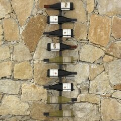 Prie sienos montuojamas vyno laikiklis, juodas kaina ir informacija | Lentynos | pigu.lt