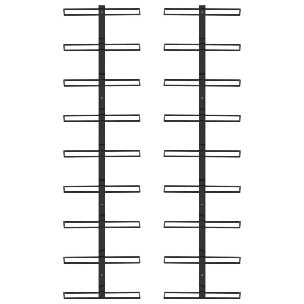 Prie sienos montuojami vyno laikikliai, 2vnt., juodi kaina ir informacija | Lentynos | pigu.lt