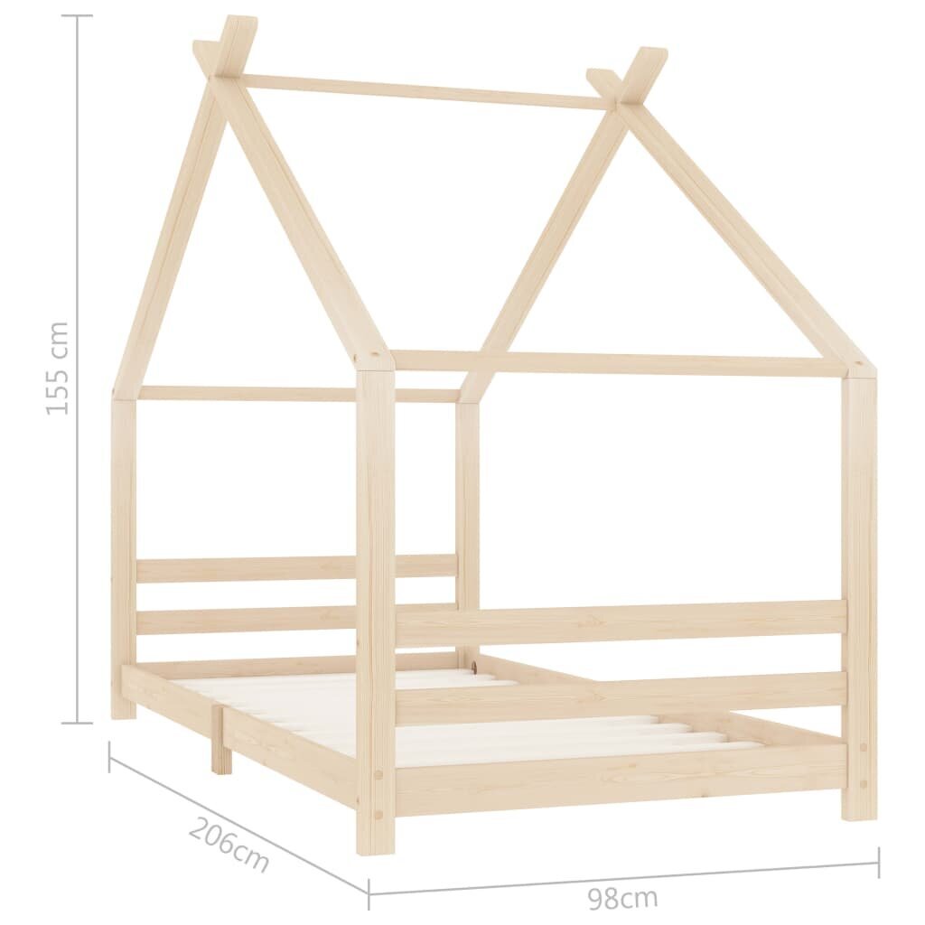 Vaikiška lova VidaXL, 90x200 cm, ruda kaina ir informacija | Vaikiškos lovos | pigu.lt