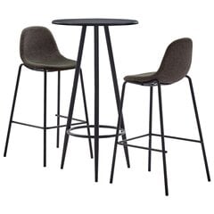 Комплект мебели для бара, 3 части, темно-серый цвет, ткань цена и информация | Комплекты мебели для столовой | pigu.lt