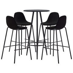 Комплект мебели для бара, 5 частей, черный цвет, ткань цена и информация | Комплекты мебели для столовой | pigu.lt