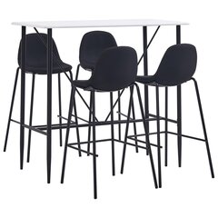 Комплект мебели для бара, 5 частей, черный цвет, ткань цена и информация | Комплекты мебели для столовой | pigu.lt