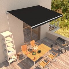 vidaXL Rankiniu būdu ištraukiama markizė, antracito spalvos, 400x300cm цена и информация | Зонты, маркизы, стойки | pigu.lt