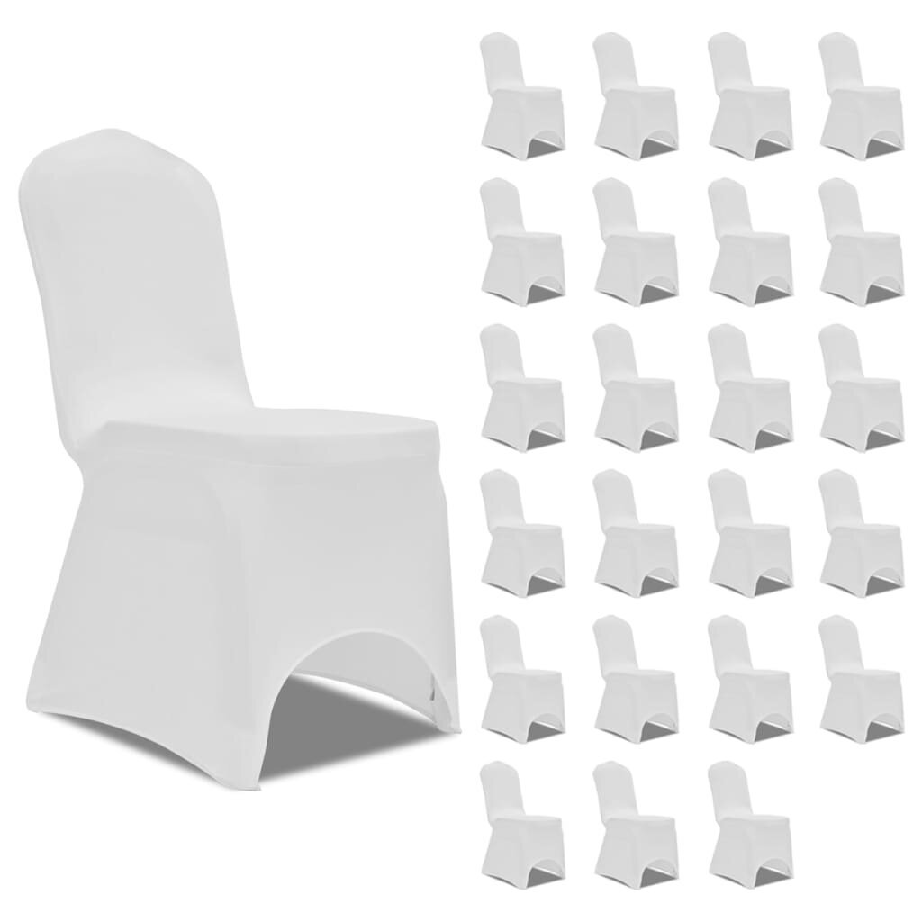 Kėdžių užvalkalai, 24vnt., balti цена и информация | Baldų užvalkalai | pigu.lt