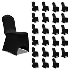 Kėdžių užvalkalai, 24vnt., juodi цена и информация | Чехлы для мебели | pigu.lt
