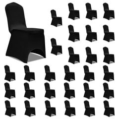 Kėdžių užvalkalai, 30vnt., juodi kaina ir informacija | vidaXL Patalynė ir namų tekstilė | pigu.lt