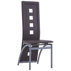 Valgomojo kėdės, 6vnt., rudos, dirbtinė oda (281709+281710) kaina ir informacija | Virtuvės ir valgomojo kėdės | pigu.lt