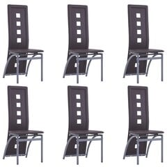 Обеденные стулья, 6шт, коричневые цена и информация | Стулья для кухни и столовой | pigu.lt