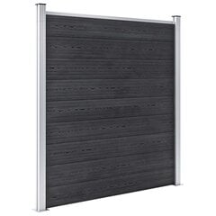 vidaXL Sodo tvora, pilkos spalvos, 353x186cm, WPC kaina ir informacija | Tvoros ir jų priedai | pigu.lt