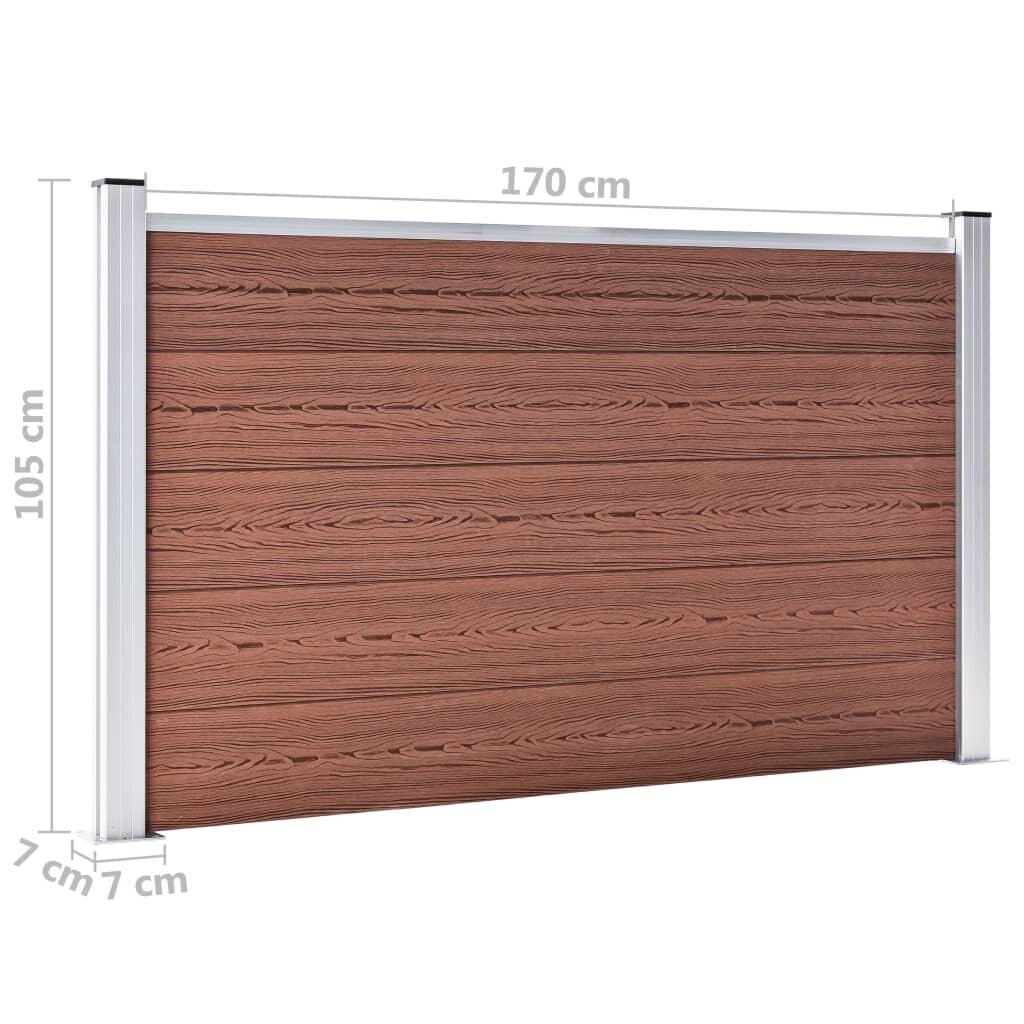 Sodo tvora WPC 526x106cm, ruda kaina ir informacija | Tvoros ir jų priedai | pigu.lt