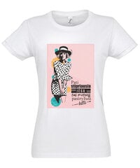 Marškinėliai moterims Pasiryžusi kilti, balti kaina ir informacija | Marškinėliai moterims | pigu.lt