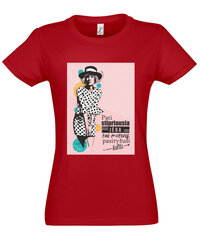 Marškinėliai moterims Pasiryžusi kilti, raudoni kaina ir informacija | Marškinėliai moterims | pigu.lt