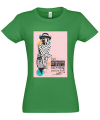 Marškinėliai moterims Pasiryžusi kilti, žali kaina ir informacija | Marškinėliai moterims | pigu.lt
