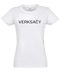 Marškinėliai moterims Verksačy, balti цена и информация | Женские футболки | pigu.lt