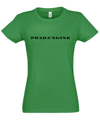 Marškinėliai moterims Pradangink, žali цена и информация | Женские футболки | pigu.lt