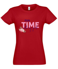 Marškinėliai moterims Fun time, raudoni kaina ir informacija | Marškinėliai moterims | pigu.lt