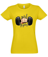 Marškinėliai moterims Gym Girl, geltoni цена и информация | Футболка женская | pigu.lt