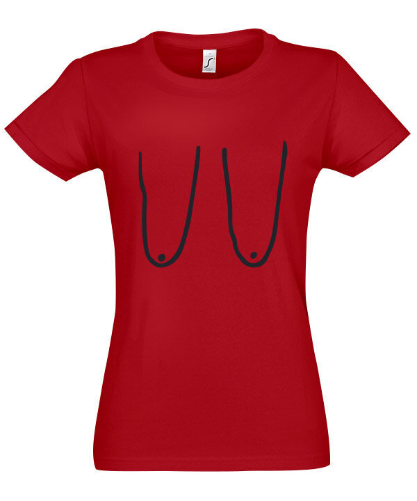 Marškinėliai moterims Papai, raudoni цена и информация | Marškinėliai moterims | pigu.lt
