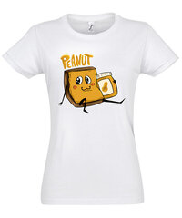 Marškinėliai moterims Peanut, balti цена и информация | Женские футболки | pigu.lt