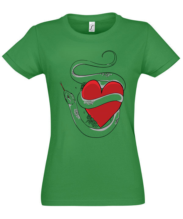 Marškinėliai moterims Gyvatės, žali kaina ir informacija | Marškinėliai moterims | pigu.lt