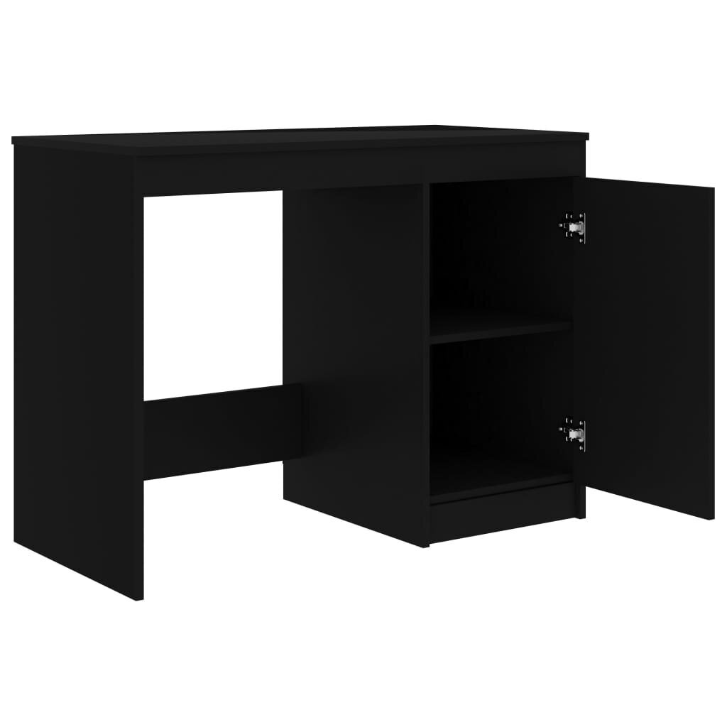 Rašomasis stalas VidaXL, 140x50x76 cm, juodas kaina ir informacija | Kompiuteriniai, rašomieji stalai | pigu.lt