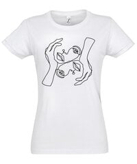 Marškinėliai moterims Dviveidė, balti kaina ir informacija | Marškinėliai moterims | pigu.lt