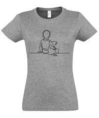 Marškinėliai moterims Draugai, pilki kaina ir informacija | Marškinėliai moterims | pigu.lt