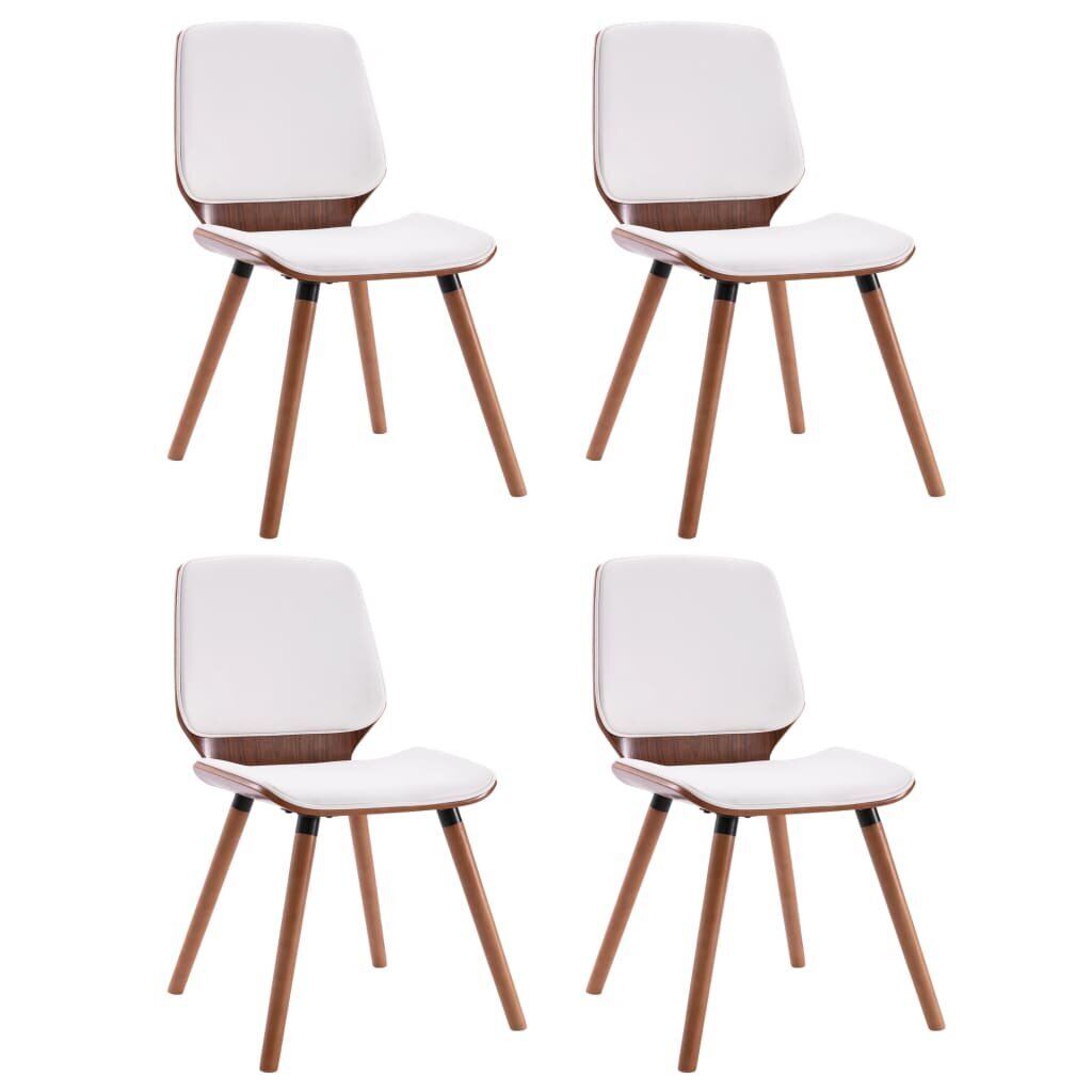 Valgomojo kėdės, 4vnt., baltos spalvos, dirbtinė oda (2x287381) kaina ir informacija | Virtuvės ir valgomojo kėdės | pigu.lt