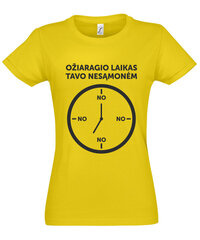 Marškinėliai moterims Ožiaragio laikas, geltoni цена и информация | Футболка женская | pigu.lt