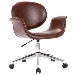 vidaXL Pasukama biuro kėdė, rudos spalvos, dirbtinė oda kaina ir informacija | Biuro kėdės | pigu.lt