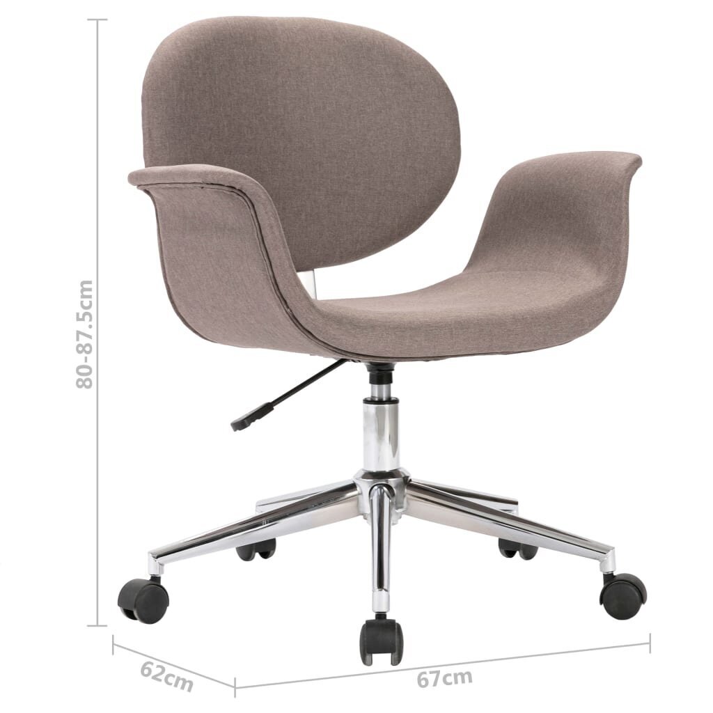 Pasukama biuro kėdė, taupe spalvos kaina ir informacija | Virtuvės ir valgomojo kėdės | pigu.lt