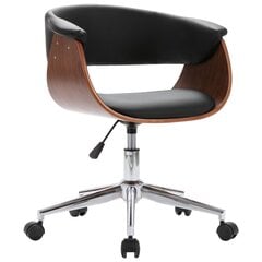 Pasukama biuro kėdė, juoda, išlenkta mediena ir dirbtinė oda kaina ir informacija | Biuro kėdės | pigu.lt