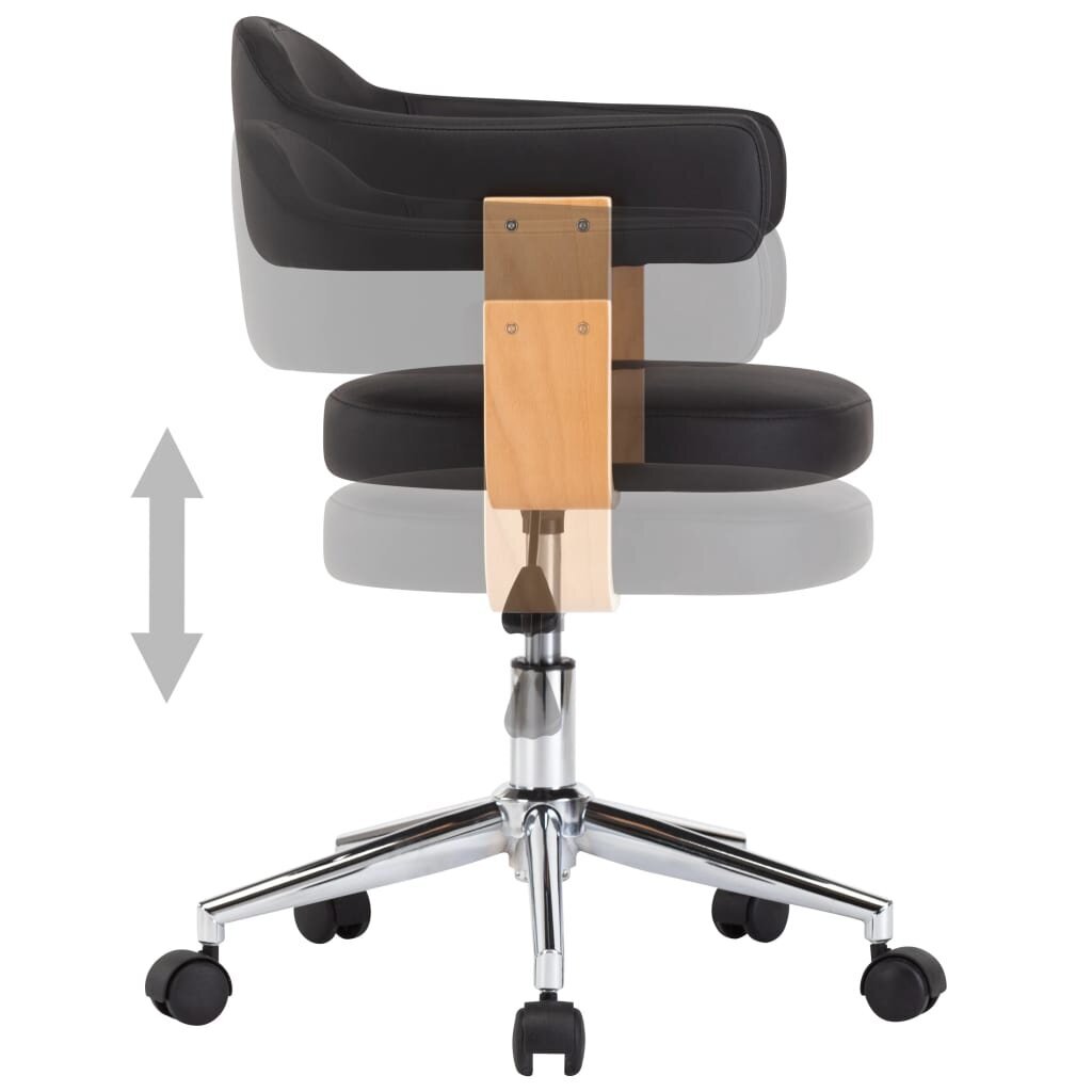 Pasukama biuro kėdė, juoda kaina ir informacija | Biuro kėdės | pigu.lt