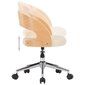 Pasukama biuro kėdė, kreminė, išlenkta mediena ir dirbtinė oda kaina ir informacija | Biuro kėdės | pigu.lt
