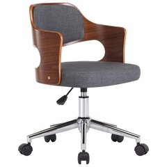 Pasukama biuro kėdė, pilka, išlenkta mediena ir audinys kaina ir informacija | Biuro kėdės | pigu.lt