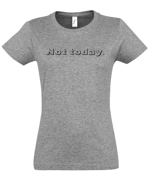 Marškinėliai moterims Not today, pilki цена и информация | Marškinėliai moterims | pigu.lt