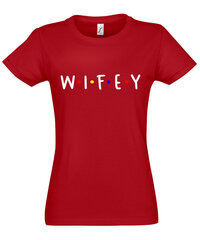 Marškinėliai moterims Wifey, raudoni kaina ir informacija | Marškinėliai moterims | pigu.lt