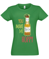 Marškinėliai moterims You make me hoppy, žali kaina ir informacija | Marškinėliai moterims | pigu.lt