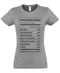 Marškinėliai moterims Svarstyklės, pilki цена и информация | Женские футболки | pigu.lt