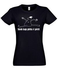 Marškinėliai moterims Skob kap pleks ė pėrti, juodi kaina ir informacija | Marškinėliai moterims | pigu.lt