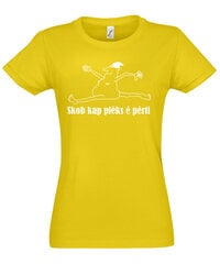 Marškinėliai moterims Skob kap pleks ė pėrti, geltoni kaina ir informacija | Marškinėliai moterims | pigu.lt