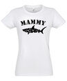 Marškinėliai moterims Family Mammy Shark, balti