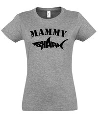 Marškinėliai moterims Family Mammy Shark, pilki kaina ir informacija | Marškinėliai moterims | pigu.lt