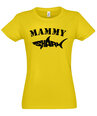 Marškinėliai moterims Family Mammy Shark, geltoni